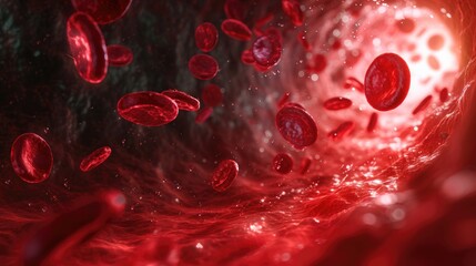Red Blood Cells and Hemoglobin Close-Up Medical Imagery.