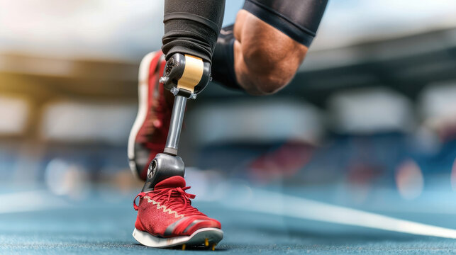 High-definition image of a determined athlete showcasing strength and resilience while competing, highlighting the inspiring journey of adaptive sports and inclusivity.