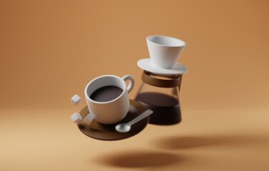 Coffee Filter Dripper for Your Stylish Brewing Ritual. 3D render