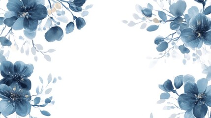 Obraz premium Hand-Drawn Floral Border with Metallic Brush Stroke - Downloadable Image