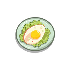 Omelette minimalist vector illustration ,simple transparent graphic element .Isolated on white background