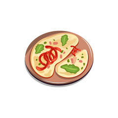 Omelette minimalist vector illustration ,simple transparent graphic element .Isolated on white background