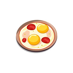 Omelette minimalist vector illustration ,simple transparent graphic element .Isolated on white background