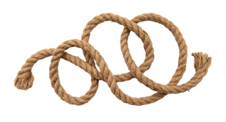 Jute. Twisted linen rope on a white background. Rope