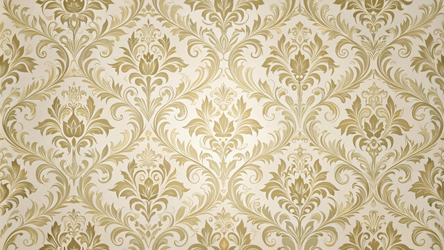 Vintage damask seamless pattern vector, floral baroque decor textile backdrop