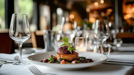 table set for a dinner