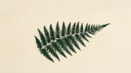 Naklejka premium Minimalist Fern Leaf Illustration | Botanical Art Print | Nature Decor