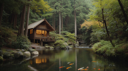 Obraz premium 静かな日本の無人キャンプ場