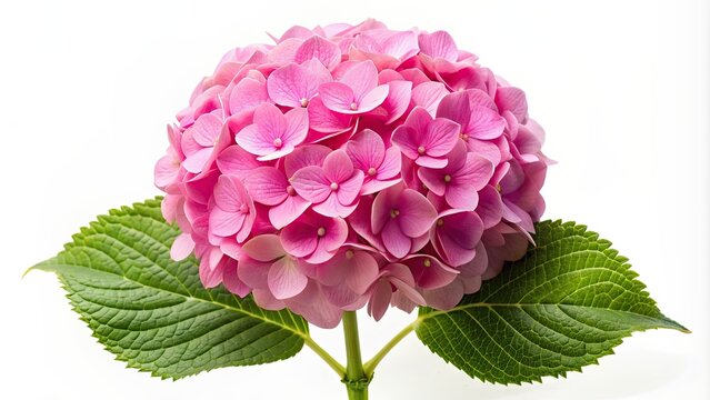 Pink hydrangea flower isolated on white background, hydrangea, pink, flower, isolated, white background, bloom, botanical