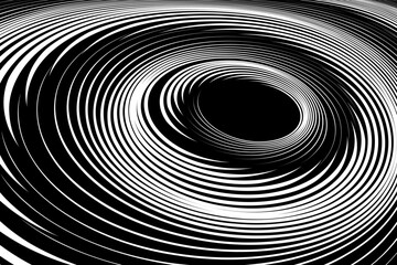 Vortex Whirl Rotation Movement Design. Abstract Textured Black and White Background. 