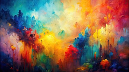 Fototapeta premium Abstract painting in a mix of colors and textures, art, abstract, painting, mix, colors, textures, creative