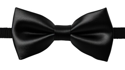 Matte black bow tie accentuating formal attire