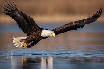 Fototapeta premium bald eagle flight eaglebaldamericanflightwinterwingwhitebird of preyflyingbird preywild american winter wing white bird prey flying