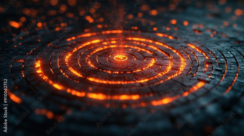 Poster marketing online with content targeting: a detailed 3d render of content targeting techniques, inclu