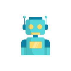 Robot minimalist vector illustration ,simple transparent graphic element .Isolated on white background