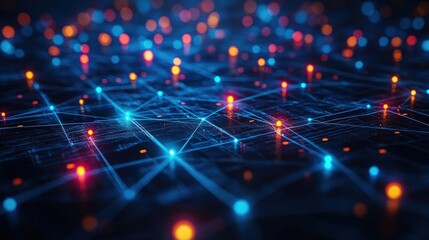 Obraz premium Marketing online with social reach: A vibrant 3D render depicting the expansion of social media reach in online marketing, featuring global connectivity icons, social media shares, and audience