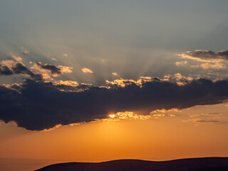 Sunset on the mountain peaks of Javalambre (Teruel, Spain)