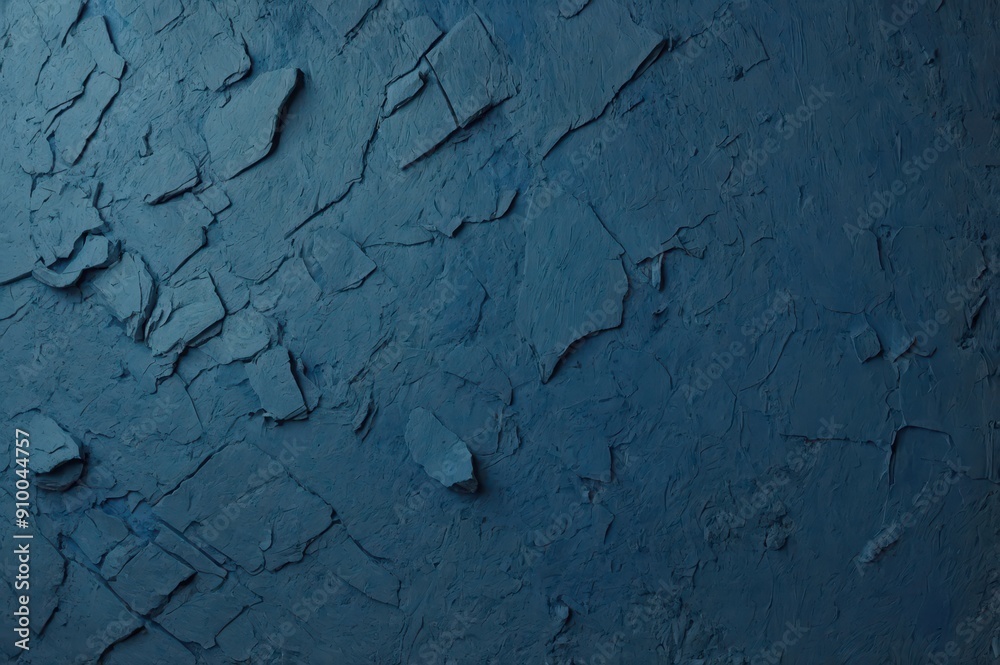 Wall mural blue textured plaster wall background
