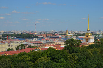 Landscapes of St. Petersburg. Top view of the Peter and Paul Fortress