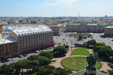 the square near St. Isaac's Cathedral. View from above