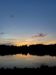 sunset over the lake