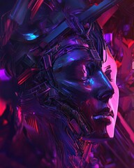 Vivid, abstract digital art with neon-lit elements