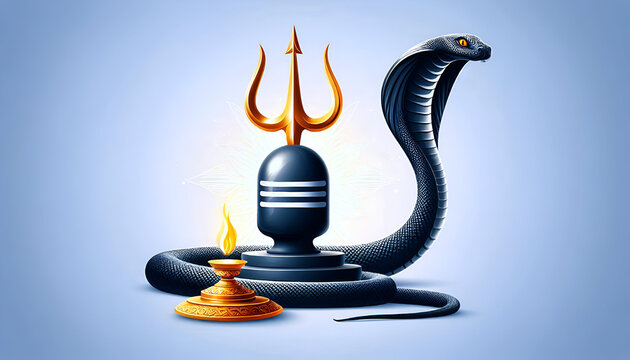 Nag Panchami with lord shiva for card,poster,greeting background