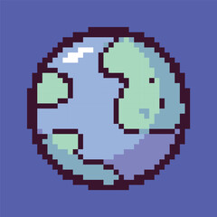 Obraz premium Pixel art illustration showcasing a vibrant and detailed nature scene. This digital artwork features a lush forest landscape, complete with pixelated trees, rolling hills, and a tranquil river flowing