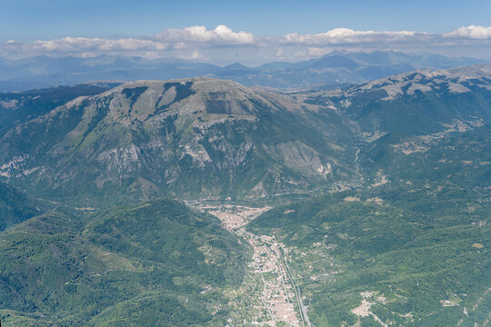 Borgo Velino and Antrodoco in Velino valley, Rieti, Italy