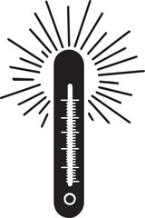 Silhouette of thermometer of hot day temperature concept vector icon