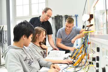technical vocational training in industry: young apprentices and trainers in the classroom
