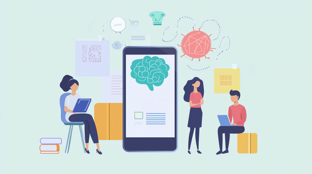 Create an image of AI-enhanced language learning apps providing personalized lessons and real-time feedback --ar 16:9