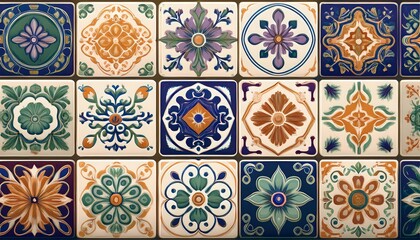 Pattern with vintage tiles