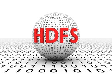 HDFS conceptual sphere binary code 3d illustration
