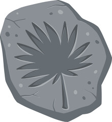 Archaeological leaf fossil silhouette illustration © Allie su 