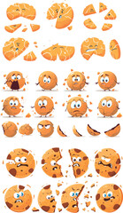 Fototapeta premium Sweet neoteric modern oatmeal cookies with chocolate crumbs. Can be served with tea or coffee, for children or for adults.