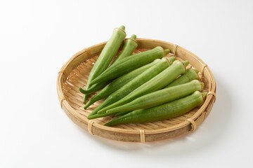 オクラ　白背景イメージ