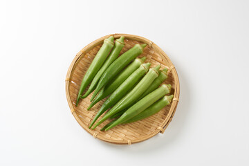 オクラ　白背景イメージ