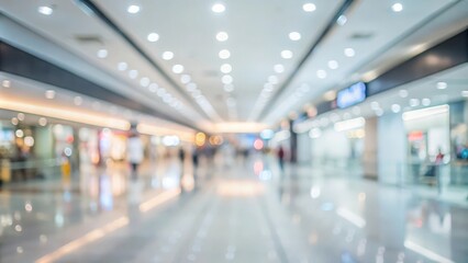 Abstract Soft Focus Background of a Spacious Shopping Hall
