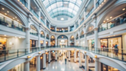 Stylish Shopping Mall Environment with Blurred Architectural Details
