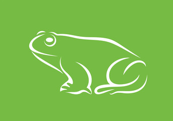 Frog outline. Abstract frog on white background. Bufo Common European Toad