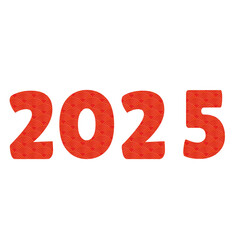 Chinese 2025 Red New Year Numeric. Zodiac Asia Ornament