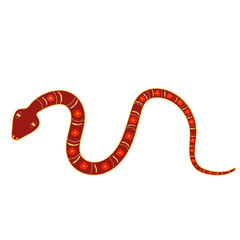 Naklejka premium Chinese 2025 Red Gradient New Year Zodiac Asia Snake with Floral Ornament