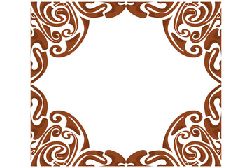 Border Frame Ornament Design with Brown Liquid Theme for Decoration