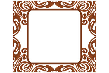 Border Frame Ornament Design with Brown Liquid Theme for Decoration