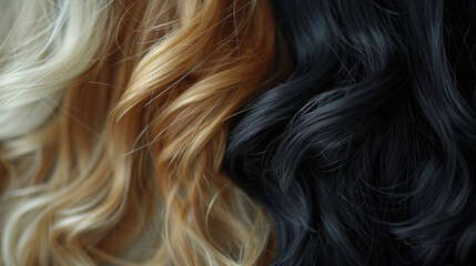 Naklejka premium Hair color palette showing various shades from blonde to black