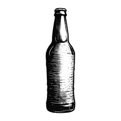 Vintage Beer Bottle Hand Drawn Illustration