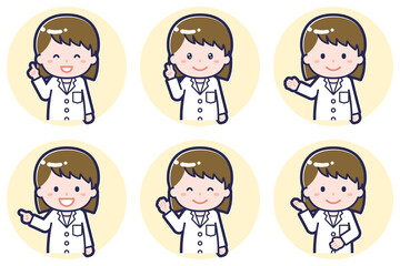 女性薬剤師のポーズセット_03