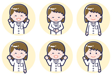 女性薬剤師のポーズセット_02