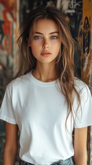 Fototapeta premium White blank T-shirt mockup | T-shirt | Mockup